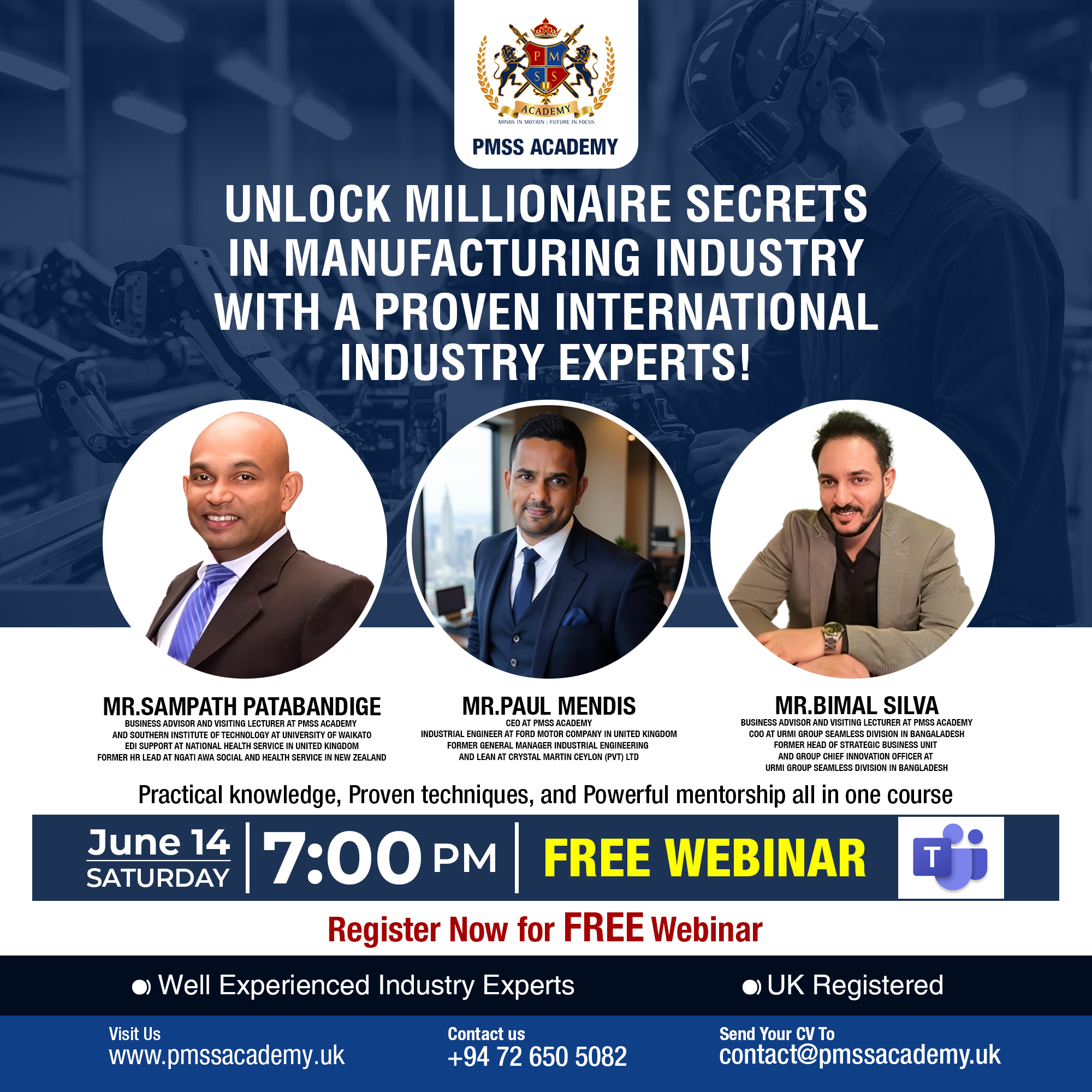 CPD Course - Unlock Millionaire Secrets in Manufacturing Industry with a Proven International Industry Experts!